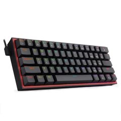Клавіатура Redragon Fizz K617 Black ENG/UKR (K617RGB-B), Чорний, Чорний