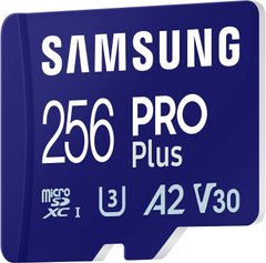 Карта пам'яті Samsung 256 GB microSDXC UHS-I U3 V30 A2 PRO Plus + Reader (MB-MD256SB)