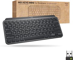 Клавіатура Logitech MX Keys Mini Wireless Illuminated Keyboard for Business us/ansi Graphite (920-010594), Темно-сірий