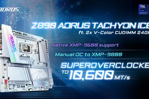 GIGABYTE Z890 AORUS TACHYON ICE достигает частоты DDR5-10600, начиная новую эру разгона