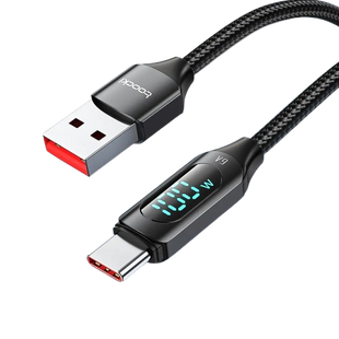 Кабель Toocki USB-A - Type-C PD 100W 6A, 2м, LED дисплей (728953682066)