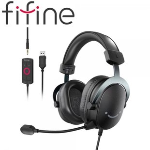 Навушники з мікрофоном Fifine H9 Black, Чорний, На дужці