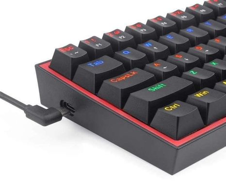 Клавиатура Redragon Fizz K617 Black ENG/UKR (K617RGB-B), Черный, Черный