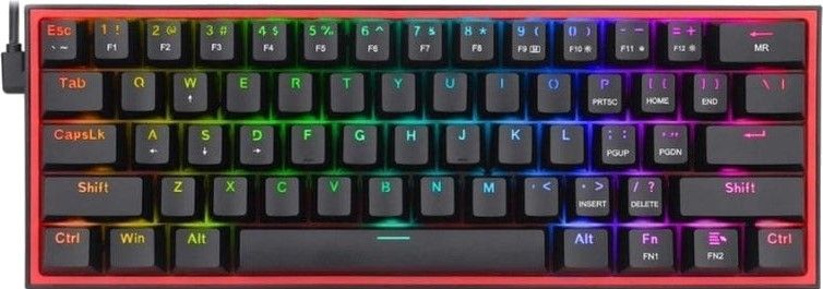 Клавиатура Redragon Fizz K617 Black ENG/UKR (K617RGB-B), Черный, Черный