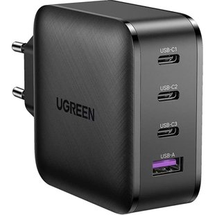 Мережевий зарядний пристрій UGREEN CD224 Nexode GaN 65W Charger Black (70774)