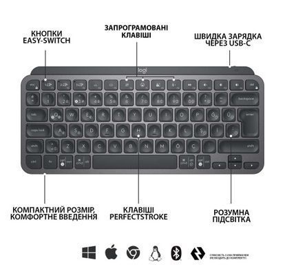 Клавиатура Logitech MX Keys Mini Illuminated Graphite ESP (920-010498)
