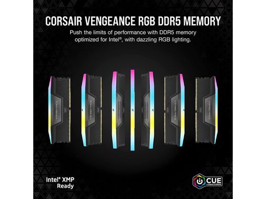 Оперативная память Corsair Vengeance RGB DDR5 6000 MHz 32GB (2x16GB) CL36 (CMH32GX5M2D6000C36), DDR5, 32 Гб, 2, Охлаждения модуля, Присутствует