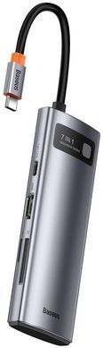 Мультипортовый адаптер Baseus Metal Gleam Series 7-in-1 Multifunctional Type-C HUB Gray (WKWG020113)