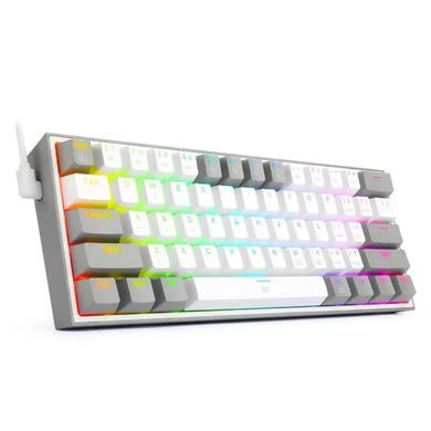 Клавіатура Redragon Fizz K617 White/Gray ENG/UKR (K617RGB-WG), Білий-Сірий, білий-сірий