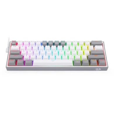 Клавиатура Redragon Fizz K617 White/Gray ENG/UKR (K617RGB-WG), Белый-серый, белый-серый