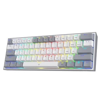 Клавіатура Redragon Fizz K617 White/Gray ENG/UKR (K617RGB-WG), Білий-Сірий, білий-сірий