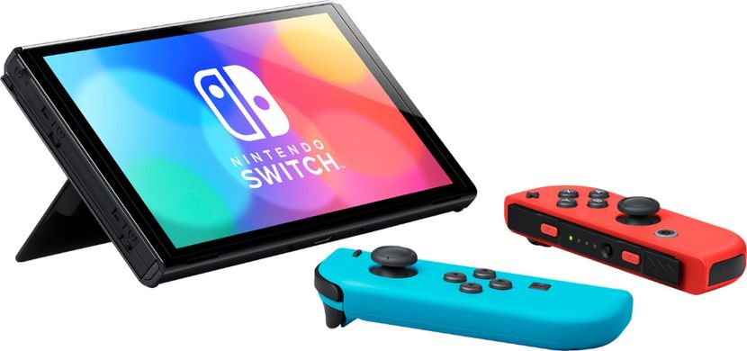 Портативная игровая приставка Nintendo Switch OLED with Neon Blue and Neon Red Joy-Con (045496453442)