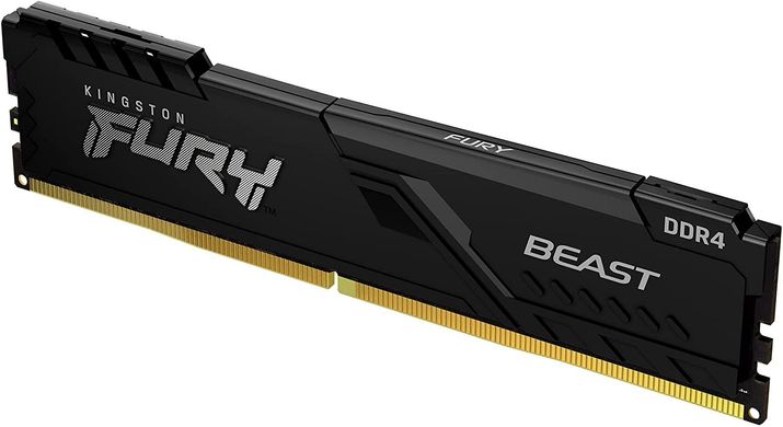 Память для настольных компьютеров Kingston FURY 16 GB DDR4 3200 MHz Beast Black (KF432C16BB/16), DDR4, 16 Гб, 1, Поддержка профиля XMP