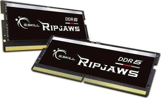 Пам'ять для ноутбуків G.Skill 64 GB (2x32GB) SO-DIMM DDR5 4800 MHz Ripjaws (F5-4800S3838A32GX2-RS), DDR5, 64 ГБ, 2, Відсутня