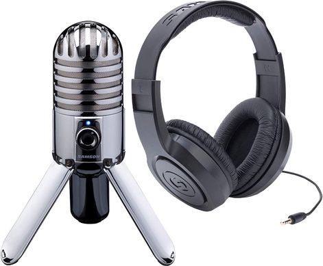 Мікрофон Samson Meteor MIC Silver + Навушники Samson SR350 (SAMTRSR350)