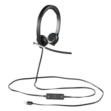 Специализированная гарнитура Logitech H650e Stereo (981-000519) - Уценка, Вынесенный на корпус