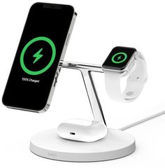 Док-станция Belkin BOOST CHARGE PRO 3-in-1 Wireless Charger with MagSafe White (WIZ009vfWH)