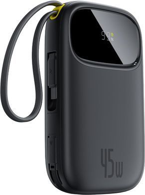 Внешний аккумулятор (Power Bank) Baseus EnerFill FC31 Qpow 3 Digital Display Power Bank with Built-in USB-C + iP Cable 20000mAh 45W Cosmic Black (E0028D00)