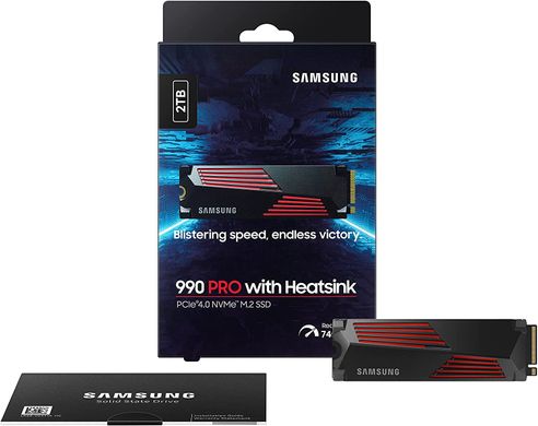 SSD Samsung 990 Pro with Heatsink 2TB M.2 PCIe 4.0 x4 V-NAND 3bit MLC (MZ-V9P2T0CW)