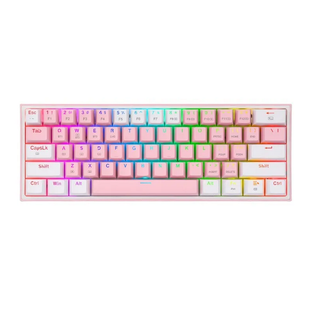 Клавиатура Redragon Fizz K616 Pro Pink-White RGB ENG, Розовый-Белый