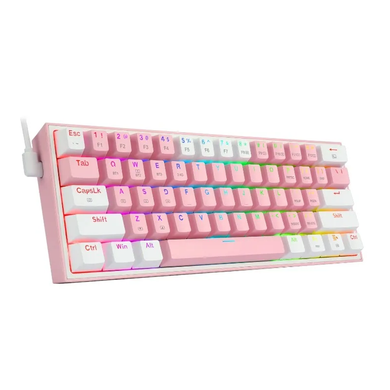 Клавиатура Redragon Fizz K616 Pro Pink-White RGB ENG, Розовый-Белый