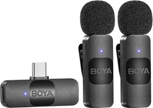 Микрофон петличный Boya BY-V20 Type-C ( 2 микрофона и 1 станция)
