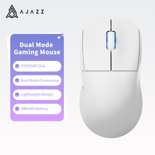 Мышь Ajazz AJ199MC Dual Mode White PAW3338, Белый, 16000 dpi