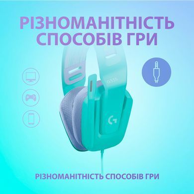 Навушники з мікрофоном Logitech G335 Wired Gaming Mint (981-001024)