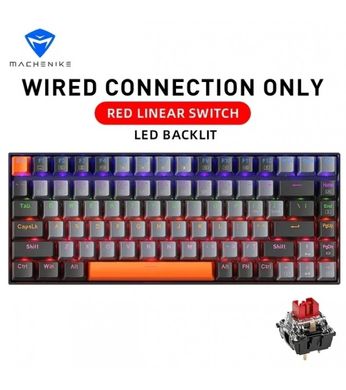 Клавіатура Machenike K500A-TKL 84Key, RED SWITCH, USB-A, EN/UKR, Grey/Black color, RGB (K500B84-RED)