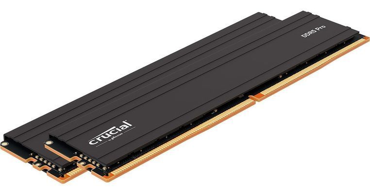 Память для настольных компьютеров Crucial 32 GB (2x16GB) DDR5 6000 MHz Pro (CP2K16G60C48U5), DDR5, 32 Гб, 2, Охлаждения модуля, Отсутствует