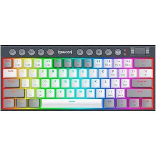 Клавиатура Redragon Soraka K647 Grey ENG (K647WG-RGB), Серый, Серый