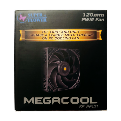 Кулер Super Flower MEGACOOL 120mm PWM fan SF-PF121-BK Black/Grey (ZFB123012D), В наличии