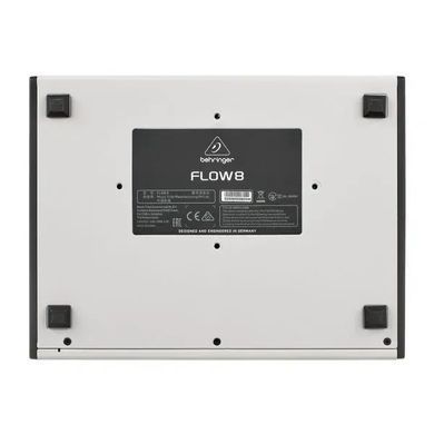 Микшерный пульт Behringer Flow 8, Всі канали з 4-смуговим еквалайзером та компресором, 2 FX та 2 моніторні посили, монітор та основні шини оснащені 9-смуговим еквалайзером та лімітером