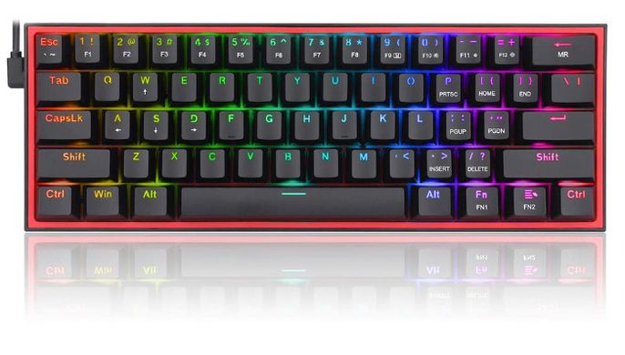 Клавіатура Redragon Fizz K617 Black ENG (K617RGB-B), Чорний, Чорний