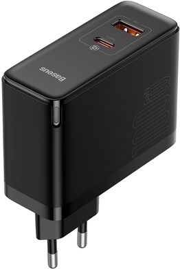 Мережевий зарядний пристрій Baseus GaN5 Pro Fast Charger Type-C+USB 100W Black (CCGP090201)