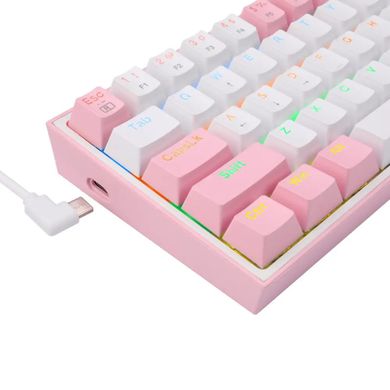 Клавіатура Redragon Fizz K616 Pro White-Pink RGB ENG, Білий-Рожевий