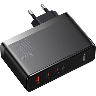 Мережевий зарядний пристрій Baseus GaN5 Pro Fast Charger 2C+U 140W Black w/Type-C to Type-C cable (CCGP100201)