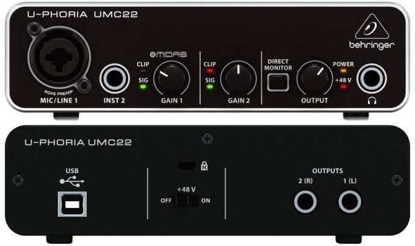 USB аудиоинтерфейс Behringer UMC22