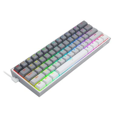 Клавиатура Redragon Fizz K617 Gray/Gray/White ENG/UKR (K617GGW-RGB), Серый-Серый-Белый, серый-серый-белый