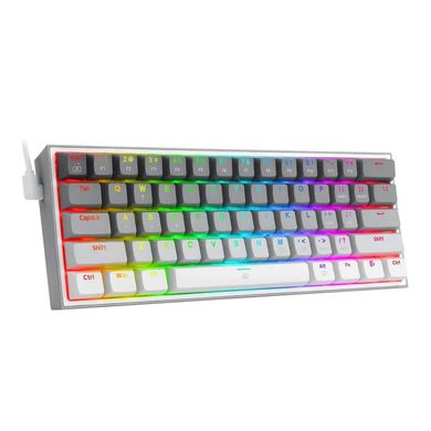 Клавиатура Redragon Fizz K617 Gray/Gray/White ENG/UKR (K617GGW-RGB), Серый-Серый-Белый, серый-серый-белый