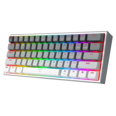 Клавиатура Redragon Fizz K617 Gray/Gray/White ENG/UKR (K617GGW-RGB), Серый-Серый-Белый, серый-серый-белый