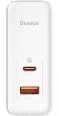 Сетевое зарядное устройство Baseus GaN5 Pro Fast Charger Type-C+USB 100W White (CCGP090202)