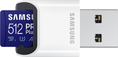 Карта памяти Samsung 512 GB microSDXC UHS-I U3 V30 A2 PRO Plus + Reader (MB-MD512KB)