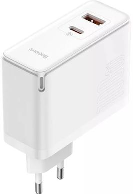 Мережевий зарядний пристрій Baseus GaN5 Pro Fast Charger Type-C+USB 100W White (CCGP090202)