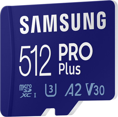 Карта памяти Samsung 512 GB microSDXC UHS-I U3 V30 A2 PRO Plus + Reader (MB-MD512KB)