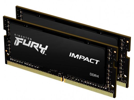 Оперативная память Kingston FURY Impact 32 GB (2 x 16 GB) SO-DIMM DDR4 3200 MHz (RFIB4-32C20K2/32), DDR4, 32 Гб, 2, Поддержка профиля XMP, Отсутствует