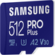 Карта памяти Samsung 512 GB microSDXC UHS-I U3 V30 A2 PRO Plus + Reader (MB-MD512KB)