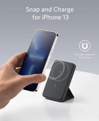 Зовнішній акумулятор (павербанк) Anker 622 Magnetic Wireless Portable Charger MagGo with PopSockets 5000mAh Black (A1612011)