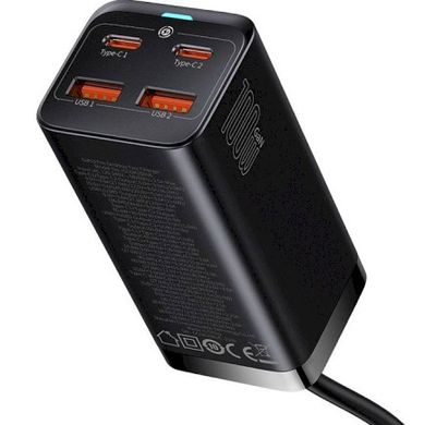 Мережевий зарядний пристрій Baseus GaN3 Pro 4 Ports Desktop Charger 100W Black (CCGP000101)