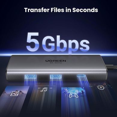 Мультипортовый адаптер UGREEN CM498 Revodok 206 6-in-1 USB-C Hub (15852)